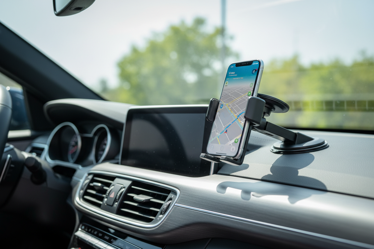 image d'un support de phone dans une voiture. image assez large pour couverture